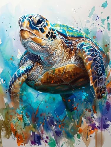 5D Diamond Painting MeeresschildkröTen, Tier Diamond Painting Erwachsene Anfänger, Full Diamont Crystal Art Basteln Erwachsene Kreuzstich Stickerei Kunst Malerei für Wand Deko 100 x 135 cm -yxy25064P von YXYBBBDOU