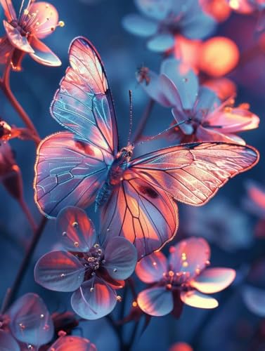 5D Diamond Painting Schmetterling, Blume Diamond Painting Erwachsene Anfänger, DIY Full Diamont Crystal Art Basteln Erwachsene Kreuzstich Stickerei Kunst Malerei für Wand Deko 35 x 50 cm -yxy250669 von YXYBBBDOU