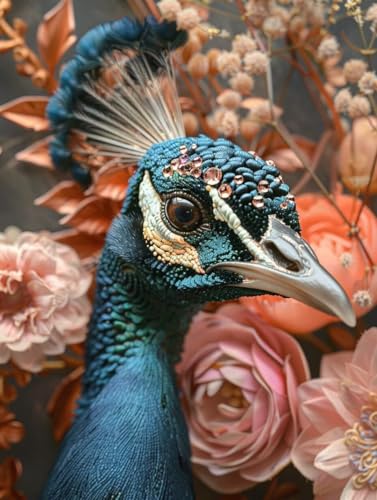 5D Diamond Painting Tier, Blume Diamond Painting Erwachsene Anfänger, DIY Full Diamont Crystal Art Basteln Erwachsene Kreuzstich Stickerei Kunst Malerei für Wand Deko Asthetik 30 x 40 cm -yxy25063G von YXYBBBDOU