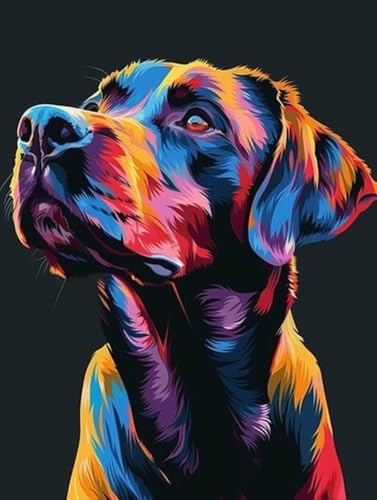 5D Diamond Painting Tier, Hund Diamond Painting Erwachsene Anfänger, DIY Full Diamont Crystal Art Basteln Erwachsene Kreuzstich Stickerei Kunst Malerei für Wand Deko Asthetik (60 * 80cm) -yxy2506G2 von YXYBBBDOU