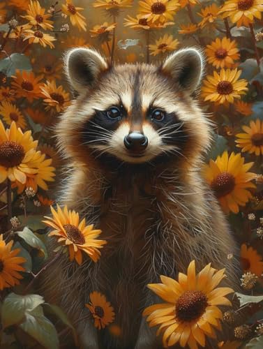 5D Diamond Painting Tier, Sonnenblume Diamond Painting Erwachsene Anfänger, DIY Full Diamont Crystal Art Basteln Erwachsene Kreuzstich Stickerei Kunst Malerei für Wand Deko (35 * 50cm) -yxy25063X von YXYBBBDOU