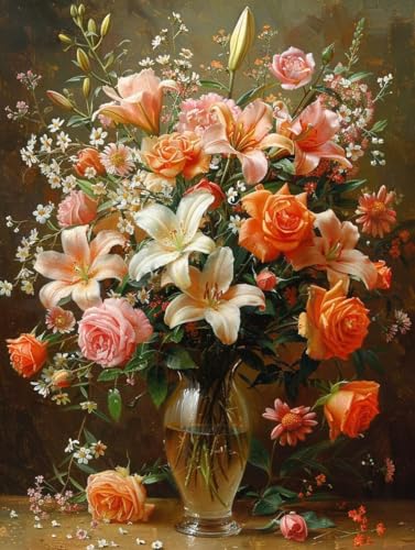 5D Diamond Painting Vase, Blume Diamond Painting Erwachsene Anfänger, DIY Full Diamont Crystal Art Basteln Erwachsene Kreuzstich Stickerei Kunst Malerei für Wand Deko Asthetik (20 * 30cm) -yxy2506Y6 von YXYBBBDOU