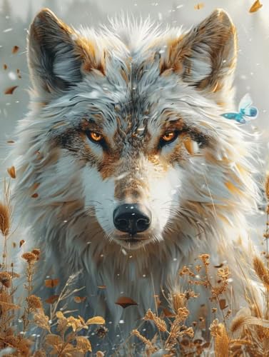 5D Diamond Painting Wolf, Tier Diamond Painting Erwachsene Anfänger, DIY Full Diamont Crystal Art Basteln Erwachsene Kreuzstich Stickerei Kunst Malerei für Wand Deko Asthetik 100 x 135 cm -yxy25069H von YXYBBBDOU
