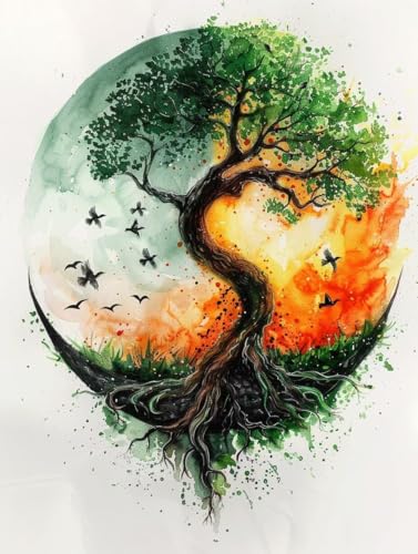 Diamond Painting Erwachsene, Baum Des Lebens Diamant Painting Bilder Tier Muster Design, DIY 5D Full Diamant Crystal Art, Mosaik Bastelset Erwachsene für Deko Wohnzimmer (100x135cm) -yxy2506O5GCH von YXYBBBDOU