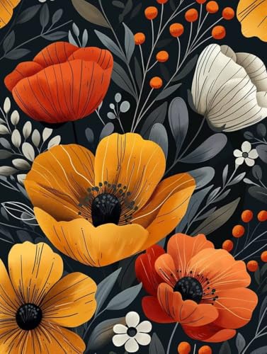 Diamond Painting Erwachsene, Blume Diamant Painting Bilder Anlage Muster Design, DIY 5D Full Diamant Crystal Art, Mosaik Bastelset Erwachsene für Deko Wohnzimmer, Geschenke 60x80cm -yxy25066V4PB von YXYBBBDOU