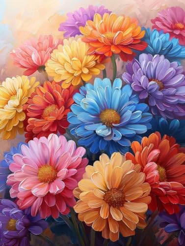 Diamond Painting Erwachsene, Blume Diamant Painting Bilder Chrysantheme Muster Design, DIY 5D Full Diamant Crystal Art, Mosaik Bastelset Erwachsene für Deko Wohnzimmer, Geschenke 90x120cm -yxy25062E von YXYBBBDOU