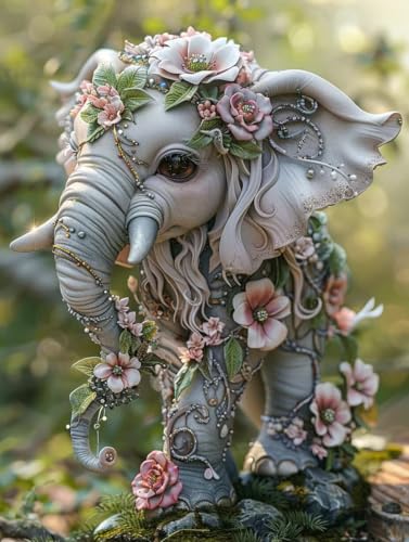 Diamond Painting Erwachsene, Elefant Diamant Painting Bilder Tier Muster Design, DIY 5D Full Diamant Crystal Art, Mosaik Bastelset Erwachsene für Deko Wohnzimmer, Geschenke (40x55cm) -yxy250676 von YXYBBBDOU