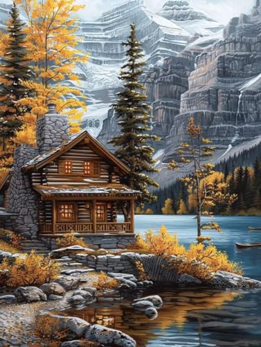 Diamond Painting Erwachsene, Kabine Diamant Painting Bilder Landschaft Muster Design, DIY 5D Full Diamant Crystal Art, Mosaik Bastelset Erwachsene für Deko Wohnzimmer, Geschenke 25x35cm -yxy2506X9 von YXYBBBDOU