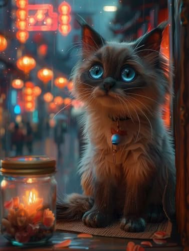Diamond Painting Erwachsene, Katze Diamant Painting Bilder Tier Muster Design, DIY 5D Full Diamant Crystal Art, Mosaik Bastelset Erwachsene für Deko Wohnzimmer, Geschenke 100x135cm -yxy2506WJSV7 von YXYBBBDOU