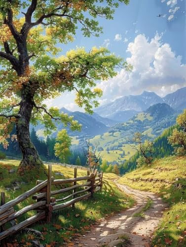 Diamond Painting Erwachsene, Landschaft Diamant Painting Bilder Baum Muster Design, DIY 5D Full Diamant Crystal Art, Mosaik Bastelset Erwachsene für Deko Wohnzimmer, Geschenke (30x40cm) -yxy2506EG von YXYBBBDOU
