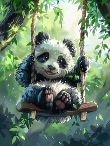 Diamond Painting Erwachsene, Panda Diamant Painting Bilder Tier Muster Design, DIY 5D Full Diamant Crystal Art, Mosaik Bastelset Erwachsene für Deko Wohnzimmer, Geschenke (60x80cm) -yxy2506B1YK6 von YXYBBBDOU