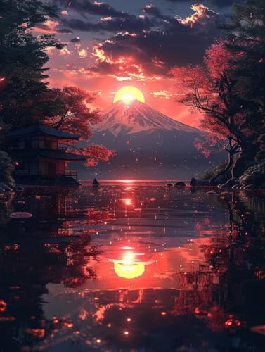 Diamond Painting Erwachsene, Sonnenuntergang Diamant Painting Bilder Vulkan Fuji Muster Design, DIY 5D Full Diamant Crystal Art, Mosaik Bastelset Erwachsene für Deko Wohnzimmer 35x50cm -yxy25065I Diamond Painting Erwachsene, Sonnenuntergang Diamant Painting Bilder Vulkan Fuji Muster Design, DIY 5D Full Diamant Crystal Art, Mosaik Bastelset Erwachsene für Deko Wohnzimmer 35x50cm -yxy25065I von YXYBBBDOU