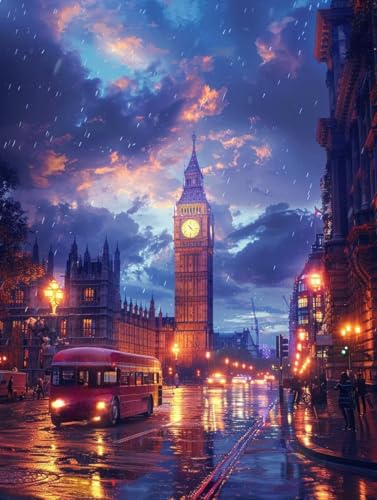 Diamond Painting Erwachsene, Stadt Diamant Painting Bilder Landschaft Muster Design, DIY 5D Full Diamant Crystal Art, Mosaik Bastelset Erwachsene für Deko Wohnzimmer, Geschenke (90x120cm) -yxy2506PQ von YXYBBBDOU
