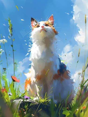 Diamond Painting Erwachsene, Tier Diamant Painting Bilder Katze Muster Design, DIY 5D Full Diamant Crystal Art, Mosaik Bastelset Erwachsene für Deko Wohnzimmer, Geschenke (50x70cm) -yxy25069OBTO von YXYBBBDOU