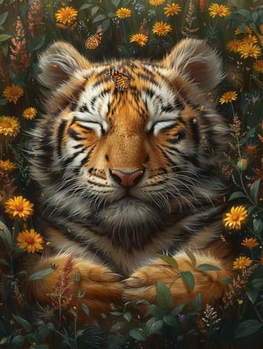 Diamond Painting Erwachsene, Tiger Diamant Painting Bilder Blume Muster Design, DIY 5D Full Diamant Crystal Art, Mosaik Bastelset Erwachsene für Deko Wohnzimmer, Geschenke 25x35cm -yxy2506RQ36F Diamond Painting Erwachsene, Tiger Diamant Painting Bilder Blume Muster Design, DIY 5D Full Diamant Crystal Art, Mosaik Bastelset Erwachsene für Deko Wohnzimmer, Geschenke 25x35cm -yxy2506RQ36F von YXYBBBDOU