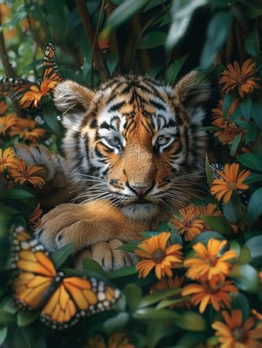 Diamond Painting Erwachsene, Tiger Diamant Painting Bilder Tier Muster Design, DIY 5D Full Diamant Crystal Art, Mosaik Bastelset Erwachsene für Deko Wohnzimmer, Geschenke (20x30cm) -yxy25064Z0O7 von YXYBBBDOU