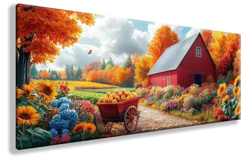 Diamond Painting Erwachsene Herbst Diamond Art Landschaft Diamant Painting Bilder Erwachsene DIY Mosaik Crystal Art Malerei Anfänger Bastelset für Wanddeko, Geschenke für Frauen, 50X100cm, Model 877 von YXYBBBDOU