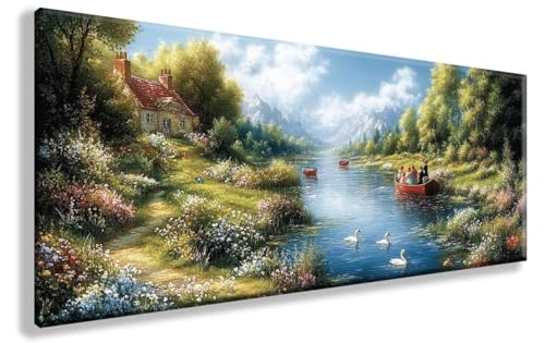 Diamond Painting Erwachsene Landschaft Diamond Art FrüHling Diamant Painting Bilder Erwachsene DIY Mosaik Crystal Art Malerei Anfänger Bastelset für Wanddeko, Geschenke für Frauen, 100X200cm,Model871 von YXYBBBDOU