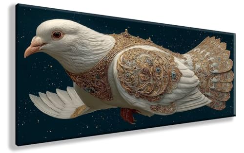 Diamond Painting Erwachsene WeißE Taube Diamond Art Sternenhimmel Diamant Painting Bilder Erwachsene Mosaik Crystal Art Malerei Anfänger Bastelset für Zimmer Wanddeko Schlafzimmer, 50X100cm, Model 177 von YXYBBBDOU