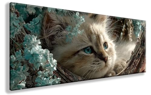 Diamond Painting Katze, Tiere Diamond Painting Erwachsene Groß XXL 80X160cm, 5D Crystal Art Erwachsene Stickerei Kreuzstich Bilder Mosaik Bastelset für Wanddeko Wohnzimmer, Deko Schlafzimmer Model 872 von YXYBBBDOU