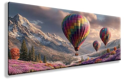 Diamond Painting Landschaft, HeißLuftballon Diamond Painting Erwachsene Groß XXL 100X300cm, 5D Crystal Art Erwachsene Stickerei Kreuzstich Bilder Bastelset für Wanddeko Schlafzimmer Deko, Model 148 von YXYBBBDOU