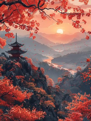 Diamond Painting Sonnenuntergang, Landschaft Diamond Painting Erwachsene Anfänger, Full Diamont Crystal Art Basteln Erwachsene Kreuzstich Stickerei Kunst Malerei für Wand Deko (100 * 135cm) -yxy2506W9 von YXYBBBDOU