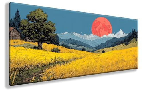 Diamond Painting Sonnenuntergang, Wiese Diamond Painting Erwachsene Groß XXL 80X160cm, 5D Crystal Art Erwachsene Stickerei Kreuzstich Bilder Bastelset für Wanddeko, Geschenke für Frauen, Model 878 von YXYBBBDOU