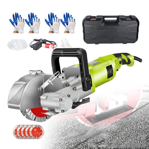 YXYLJOZ 4000W Elektrischer Wandjäger | 7500 U/min Wandnut-Stoßmaschine | Wandbetonschneider Werkzeug 360° Schlitzen | Enthält (Green) von YXYLJOZ
