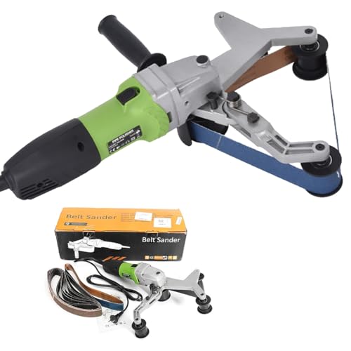 YXYLJOZ Bandschleifer zum Polieren von Rundrohren, 800 W Leistung mit Einstellbarer Geschwindigkeit 2,4-9,1 m/s, ideal für Rundmaterialien und Rohre (Thickhandle) von YXYLJOZ