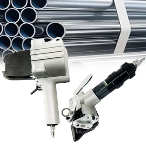 YXYLJOZ Pneumatische Stahlumreifungsmaschine Metallumreifungswerkzeug Spanner und Cutter Sealer Hochleistungsballenpresse für hochfeste tragbare Verpackungsmaschine (25mm) von YXYLJOZ