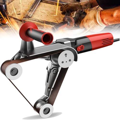 YXYLJOZ Professioneller Rohrbandschleifer, 1100 W mit 6 variablen Geschwindigkeiten und 5 Schleifbändern, ideal zum Polieren, Finishen und Entrosten von Rohren (3Roller) von YXYLJOZ