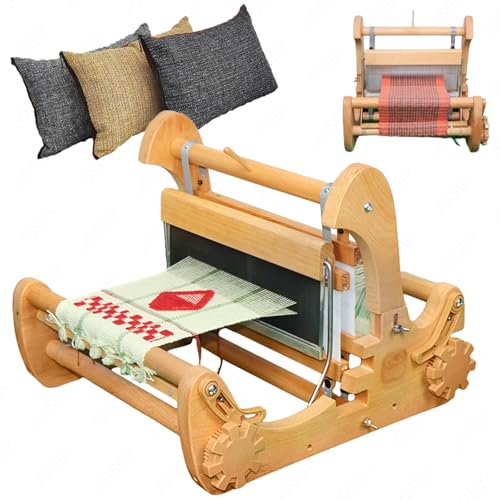 YXZQLOZ Faltbares Webrahmen-Set, mini Desktop Kreativ-Webrahmen, 300 mm Webbreite, einstellbare Stoffdichte, DIY handgefertigter Webrahmen-Ständer von YXZQLOZ