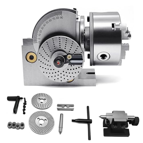 YXZQLOZ Indexierungskopf Indexierungsköpfe 3 Backen universal, für Fräsmaschine Drehwerk Tische vertikal und horizontal mit Reitstock Indexierung (6in/160mm) von YXZQLOZ