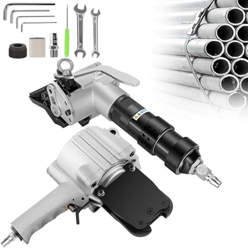 YXZQLOZ Metallumreifungsbandspanner und Cutter Sealer, pneumatisches Umreifungswerkzeug-Set, pneumatisches Stahlumreifungsgerät (32mm) von YXZQLOZ