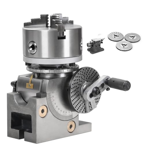 YXZQLOZ Robuste dreisäulige Fräsindexköpfe Set, präzise halb-universelle Indexköpfe mit Spannzange und Reitstock, präzise Skalenrücksetzung (6in/160mmchuck) von YXZQLOZ