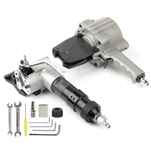 YXZQLOZ Stahlumreifungswerkzeuge, pneumatische Metallumreifungsbänder, Spanner und Cutter, Versiegelungsgerät, Hochleistungs (25mm/1.0in) von YXZQLOZ