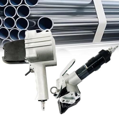 YXZQLOZ Verpackung: pneumatische Metall-Stahl-Umreifungsmaschine, Spanner und Cutter, Versiegelungsgerät, Hochleistungs (19mm) von YXZQLOZ