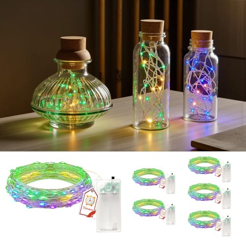 6 Stück Led Lichterkette mit Timer,2M 20LEDs Lichterketten Batteriebetrieben, Klein Innen Lichterkette für Weihnachten, Schlafzimmer, Party, Hochzeit, Baumdekoration,Mehrfarbig 6 Stück Led Lichterkette mit Timer,2M 20LEDs Lichterketten Batteriebetrieben, Klein Innen Lichterkette für Weihnachten, Schlafzimmer, Party, Hochzeit, Baumdekoration,Mehrfarbig von YYAQZD