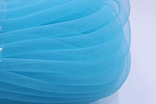 YYCRAF 1 Rolle 20 Yards Solid Mesh Tube Deco Flex für Kränze, Cyberlox CRIN Crafts 16 mm (5/8 Zoll) (Solid Aqua) von YYCRAFT
