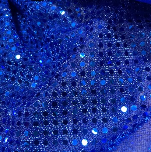 YYCRAFR Kunstpailletten (3 mm), Strickstoff, glänzende Punkte, Konfetti zum Nähen, Kostüme, Bekleidung, Handwerk, Meterware (9,1 m, Königsblau) von YYCRAFT
