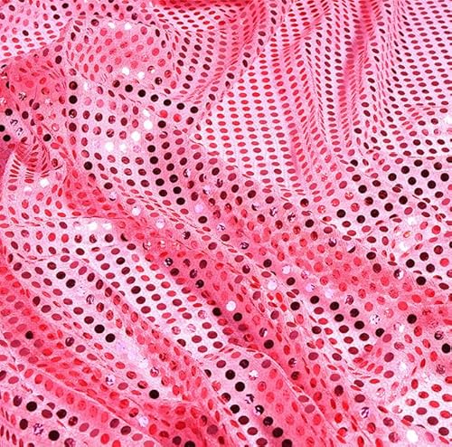 YYCRAFR Kunstpailletten (3 mm) Strickstoff, glänzende Punkte, Konfetti zum Nähen, Kostüme, Bekleidung, Basteln, Meterware (91 cm, Dunkelrosa) von YYCRAFT