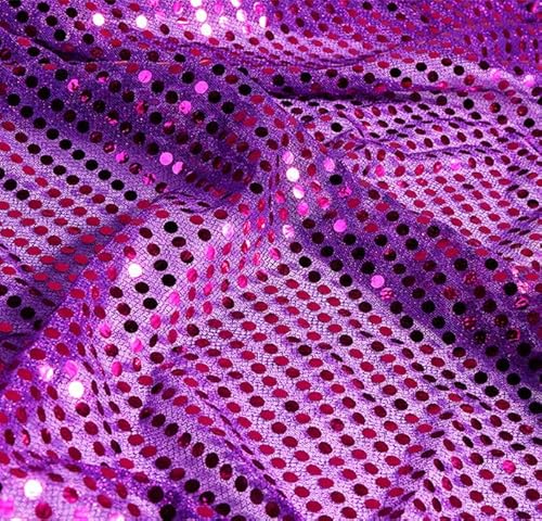 YYCRAFR Kunstpailletten (3 mm) Strickstoff, glänzende Punkte, Konfetti zum Nähen, Kostüme, Bekleidung, Handwerk, Meterware (91 cm, Lila) von YYCRAFT