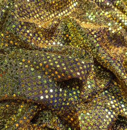 YYCRAFR Kunstpailletten (3 mm) Strickstoff, glänzende Punkte, Konfetti zum Nähen, Kostüme, Bekleidung, Handwerk, Meterware (91 cm, Schwarz/Gold) von YYCRAFT