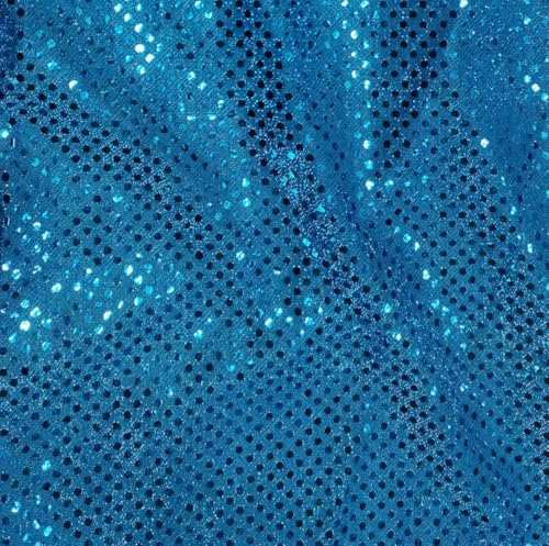 YYCRAFR Kunstpailletten (3 mm) Strickstoff, glänzende Punkte, Konfetti zum Nähen, Kostüme, Bekleidung, Handwerk, Meterware (91 cm, Türkis) von YYCRAFT