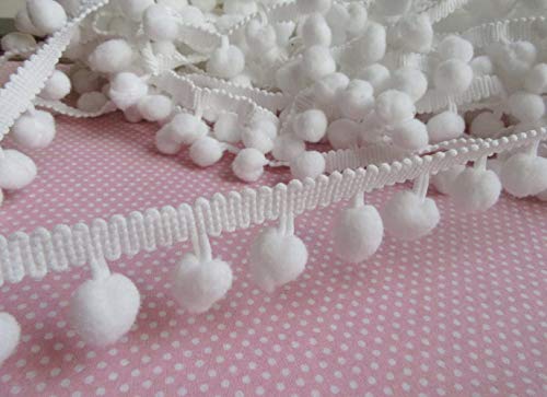 YYCRAFT 1 Rolle 18 Meter Ball Fransen 2,5 cm breit Pom Pom Trim Band Nähen - Weiß YYCRAFT 1 Rolle 18 Meter Ball Fransen 2,5 cm breit Pom Pom Trim Band Nähen - Weiß von YYCRAFT