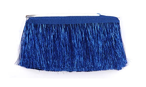 YYCRAFT Lametta-Fransenbordüre, Girlande, Tanzkostüm, Fransenbesatz, glänzender Folieneffekt, Party-Dekoration (9,1 m, Königsblau) von YYCRAFT