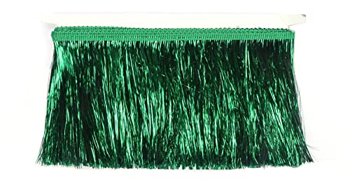 YYCRAFT Lametta-Fransen-Bordüre, Lametta-Girlande, Tanzkostüm, Fransenbesatz, glänzende Folieneffekt, Party-Dekoration (9,1 m, Smaragdgrün) von YYCRAFT