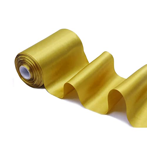 YYCRAFT 10,2 cm breites Satinband, Satin-Stoffspule für große Eröffnung, Schneiden, Zeremonie, Hochzeit, Geburtstag, Party, Dekoration, Geschenk, Handwerk (22 Yards) (20,3 cm, Gold) von YYCRAFT