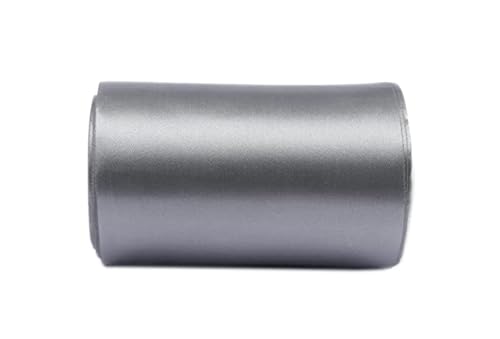 YYCRAFT 15,2 cm breites Satinband, Satin-Stoffspule für große Eröffnung, Schneiden, Zeremonie, Hochzeit, Geburtstag, Party, Dekoration, Geschenk, Handwerk (22 Yards, Silber) von YYCRAFT