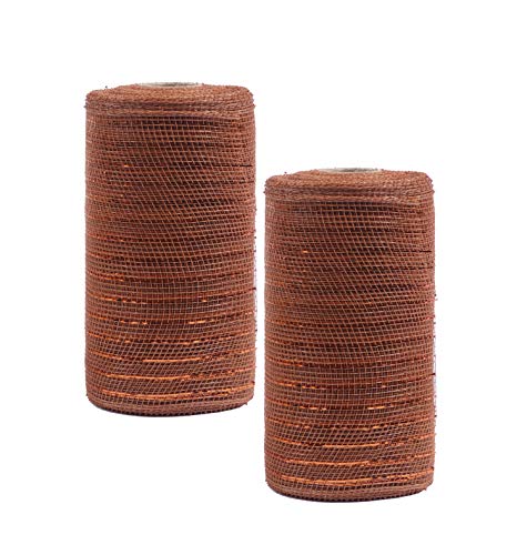 YYCRAFT 2 x 15,2 cm Metallic-Dekoband, 2 Stück, braun von YYCRAFT